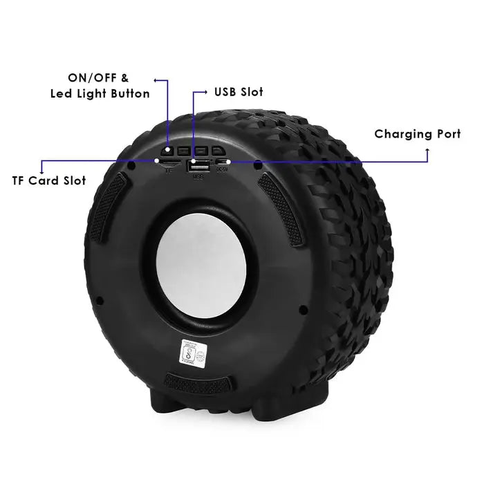 MZ Tyre Shaped Bluetooth Speaker | Deep Bass, Type-C Fast Charging My Store