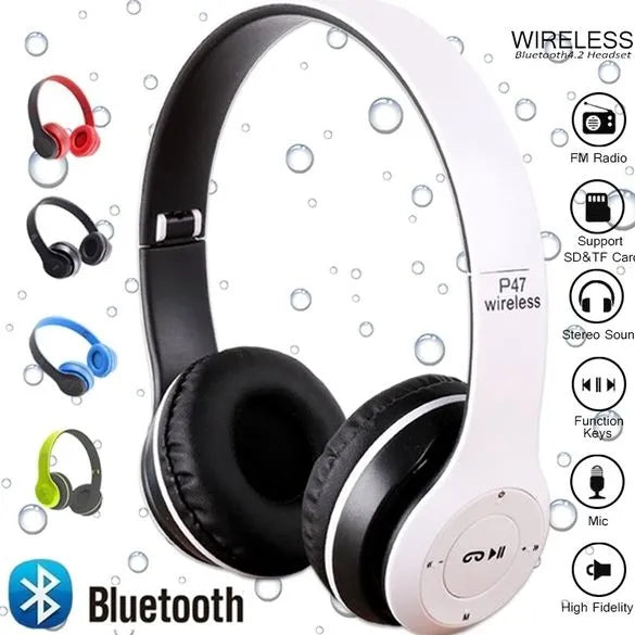 P47 Wireless headphones with Microphone Bluetooth Foldable Headset My Store